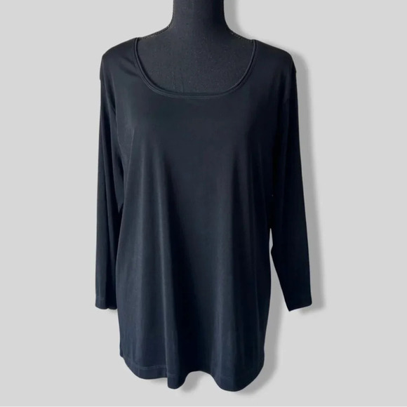 Additions by Chico’s Black Jersey Tunics  Blouse - Picture 1 of 12